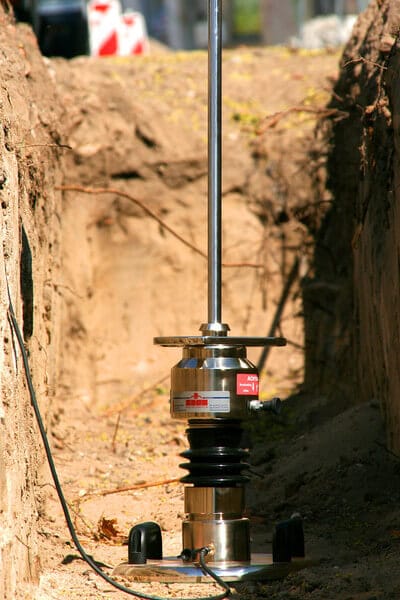 Light Weight Deflectometer ZFG 3000 LWD in Trench ASTM E2835