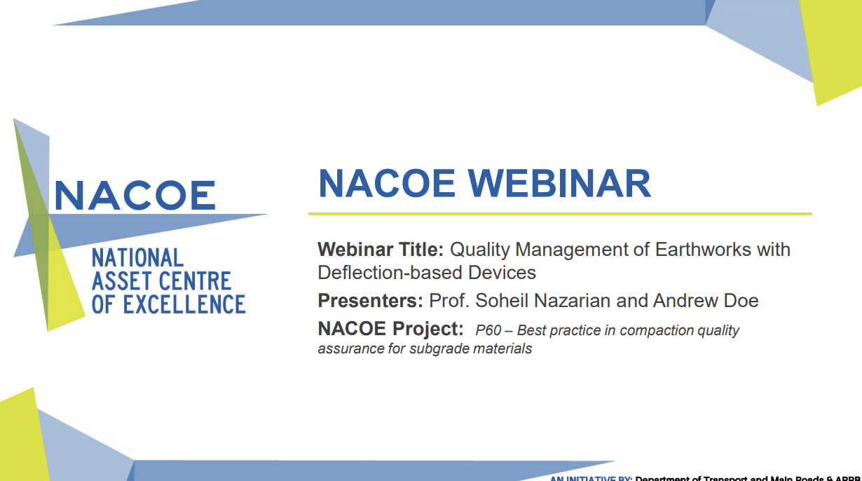 Quality Management of Earthworks with Deflection-Based Devices – 14 May 2020 Seminar