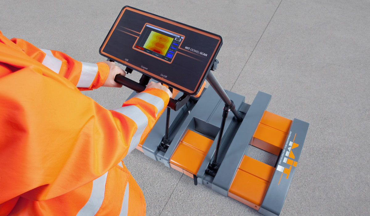 Tie Bar Alignment & Positioning Test Dowel Bar ASTM E3013 MIT-DOWEL-SCAN Dowel Bar Scanner real time mapping with immediate results after test