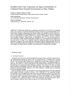 Modified field vane technology for improved reliability of undrained shear strength measurements in mine tailings - Conference 2022