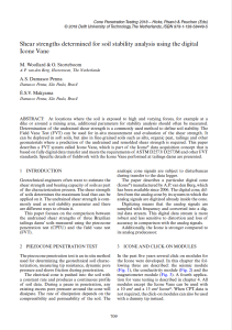 Shear strengths determined for soil stability analysis using the digital Icone Vane - Woollard, Storteboom, Damasco Penna & Makyama - Cone Penetration Testing CPT 2018