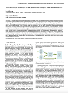 Climate change challenges for the geotechnical design of solar farms - David Zhang - ANZGeo2023