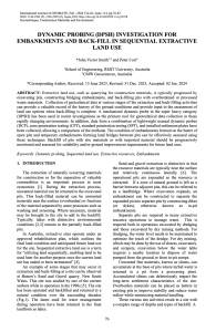 DYNAMIC PROBING (DPSH) INVESTIGATION FOR EMBANKMENTS AND BACK-FILL IN SEQUENTIAL EXTRACTIVE LAND USE Geomate John Victor Smith RMIT & Peter Corr CMW GeoSciences Feb 2024