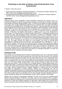 Estimating in situ state of tailings using Panda dynamic cone penetrometer - Oliver Dudley & Marcelo Llano - Mine Waste and Tailings Brisbane July 2023