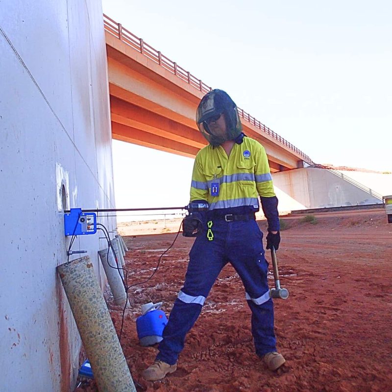PANDA VEDP testing at angles - bridge abutment horizontal variable energy dynamic penetrometer