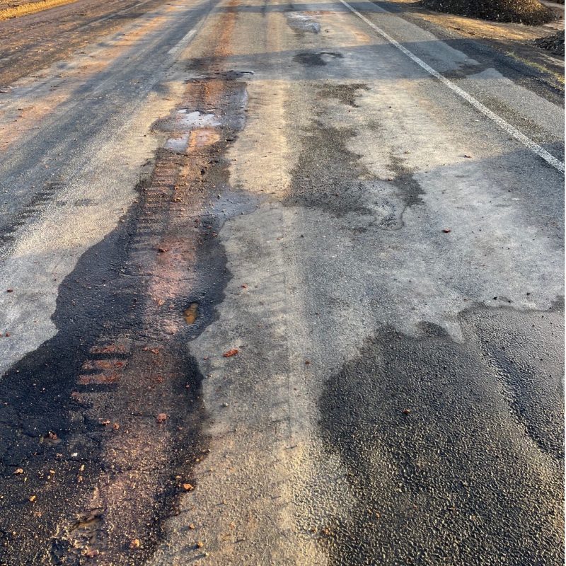 Existing pavement condition, prior to treatment