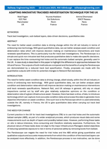 Adapting Innovative Tracked Investigation Technique for the UK Niall Fagan, Younes Haddani & Amine Dhemaied Railway Engineering 2025