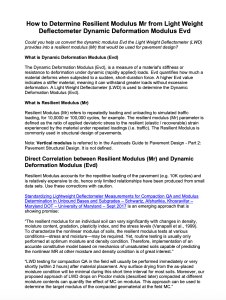 How to Determine Resilient Modulus Mr from Light Weight Deflectometer Dynamic Deformation Modulus Evd