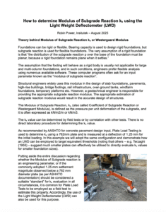 How to determine Modulus of Subgrade Reaction ks using the Light Weight Deflectometer