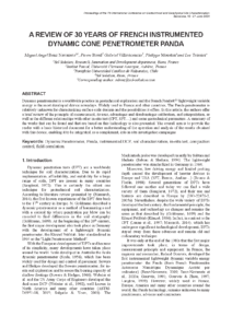 A REVIEW OF 30 YEARS OF FRENCH INSTRUMENTED DYNAMIC CONE PENETROMETER PANDA