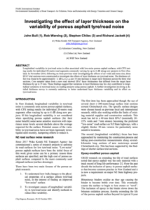 Investigating the effect of layer thickness on the variability of porous asphalt tyre road noise Bull, Wareing, Chiles & Jackett PIARC Oct 2021