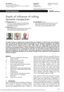 Depth of influence of rolling dynamic compaction - Scott Jaksa Mitchell - 2021