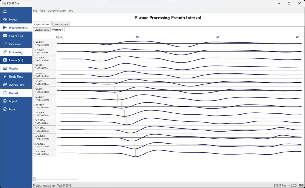 SDMT Pro Software P wave processing