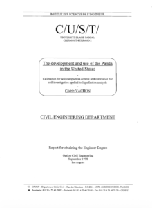 The development and use of the Panda in the United States - Calibration for soil compaction control and correlation for soil investigation applied to liquefaction analysis Cedric Vachon - 1998