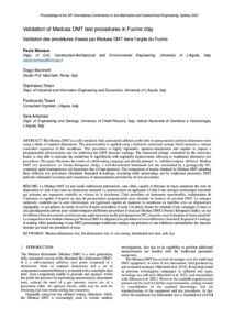 Validation of Medusa DMT test procedures in Fucino clay P Monaco, D Marchetti, G Totani, F Tonani & S Amoroso ICSMGE Sydney 2021