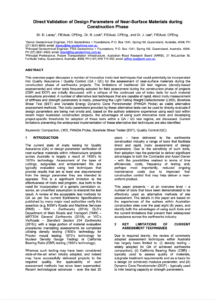 Direct Validation of Design Parameters of Near-Surface Materials during Construction Phase Lacey Look and Lee AGS VIC 2019